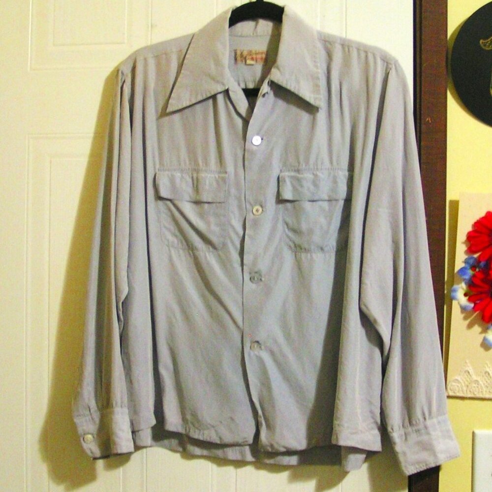 SILKY GRAY BLOUSE L